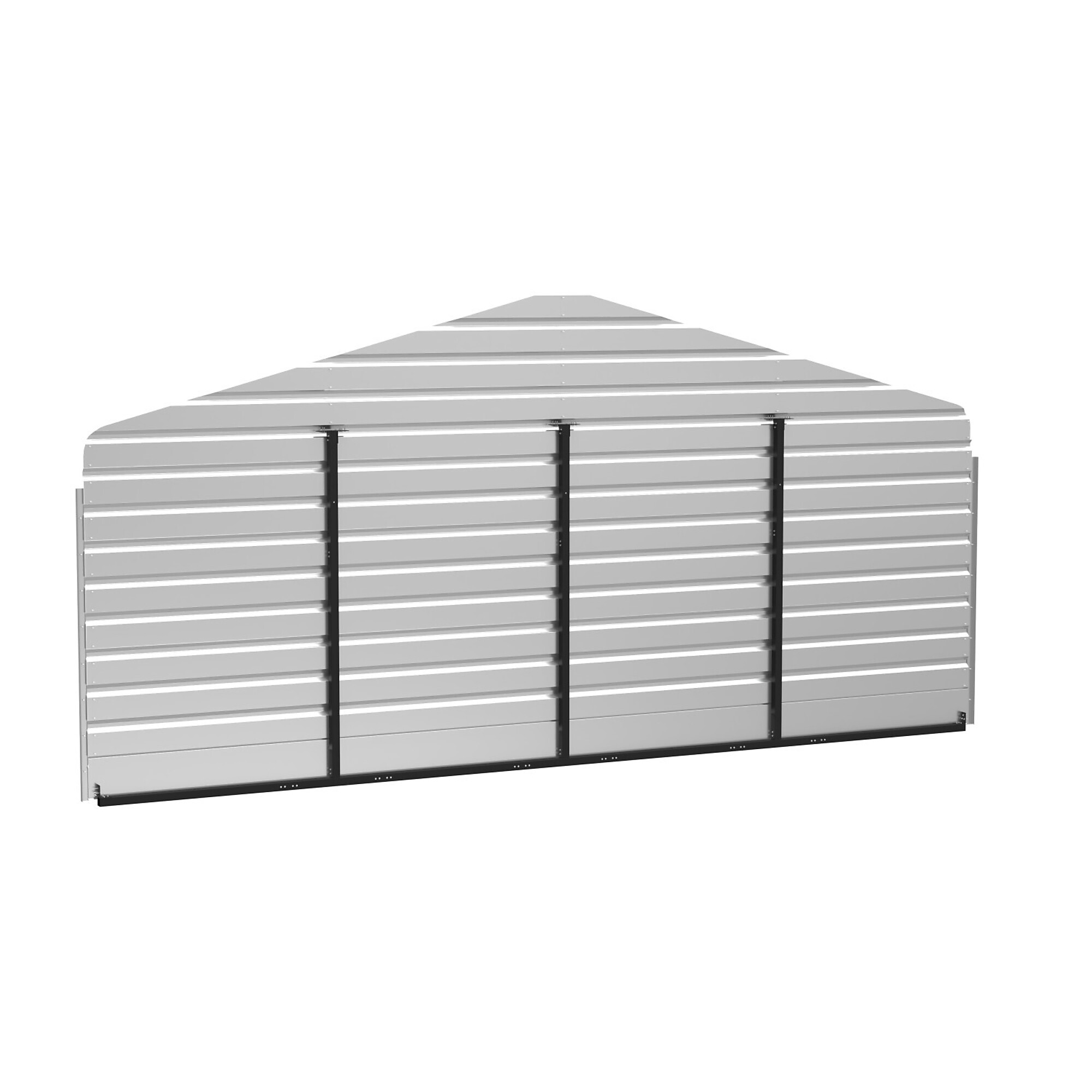 Arrow, Arrow Carport 20x7ft. Rear Enc, Width 243 in, Height 118 in, Cover Material Steel, Model# ECL2007CCXR
